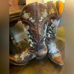 Old Gringo Distressed Brown Embroidered Heeled Boots